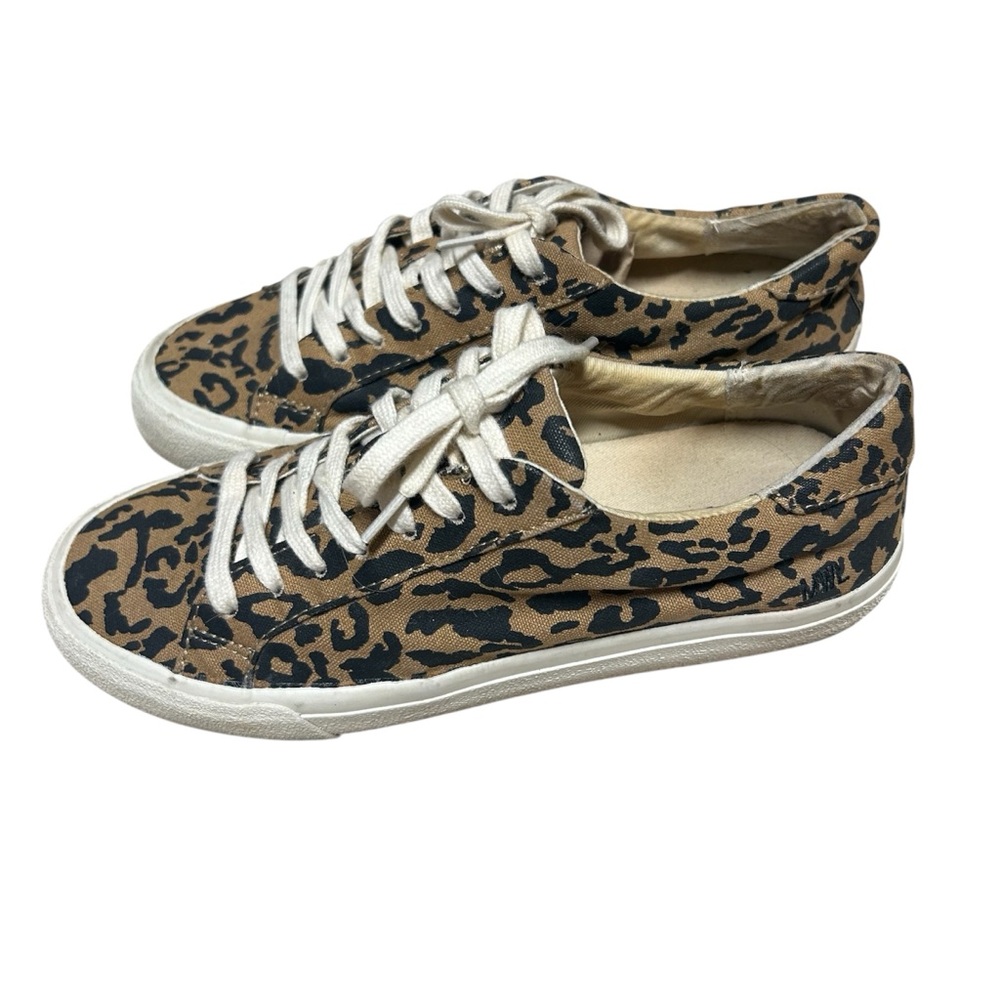 Madewell Sidewalk Low-Top Sneakers Leopard Canvas Size 7.5 Womens
